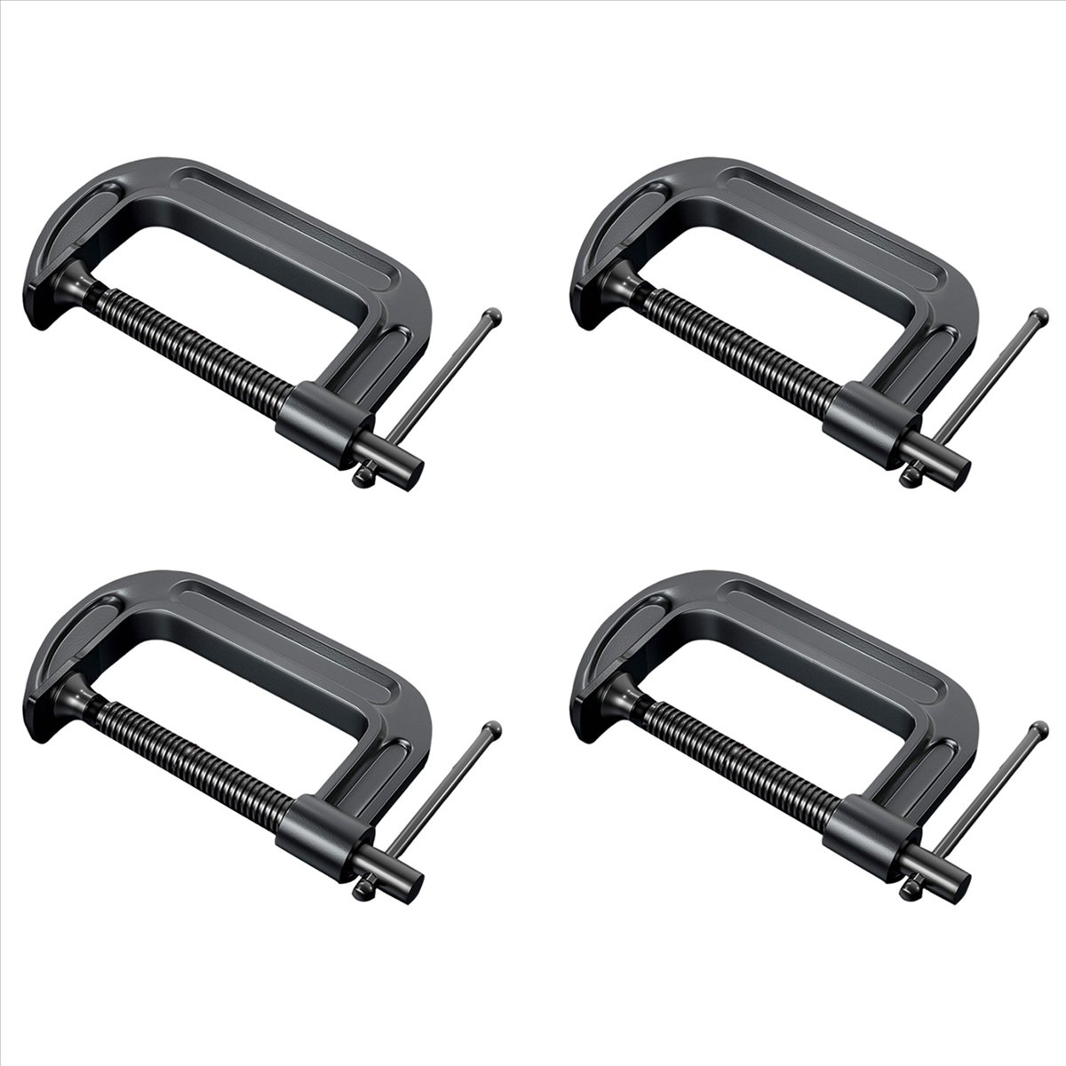 Abrazadera C para Carpintería, Abrazaderas G Ajustables de 10 a 140 Mm, Abrazadera de Madera de Acero Al Carbono de Aluminio Abrazaderas G Clip C para Fijación Corte Perforación