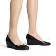 thumbnail image 5 of BURUDANI Women's Low Wedges Heels Closed Round Toe Pumps Comfortable Slip On Dress Work Wedding Shoes, 5 of 5