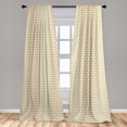 thumbnail image 4 of Ambesonne Art Deco Curtains, Geometric Flora Ornament, Pair of 28"x84", Sand Brown White, 4 of 4