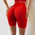 thumbnail image 1 of Pantalones Cortos De Yoga De Cintura Alta Para Mujer Leggings De Control De Barriga Pantalones Cortos De Entrenamiento Con Textura De Levantamiento De Glúteos, Rojo-L Sincero Ropa, 1 of 4
