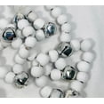thumbnail image 3 of Silver Bell & White Wooden Bead Christmas Tree Garland - 6’ ea. NWT, 3 of 3