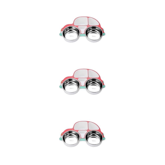 Yuarrent Vajilla para niños, cuchara, tenedor, diseño de compartimento de dibujos animados, cuenco, juego de cubiertos gruesos sin óxido, Type1 NO1