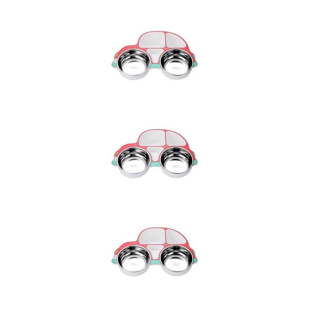Yuarrent Vajilla para niños, cuchara, tenedor, diseño de compartimento de dibujos animados, cuenco, juego de cubiertos gruesos sin óxido, Type1 NO1