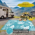 thumbnail image 4 of Enyhom Floral Waterproof Outdoor Rug 9'x12', Reversible Plastic Straw Patio Camping Rug for Camping Patio Picnic, Teal, 4 of 7