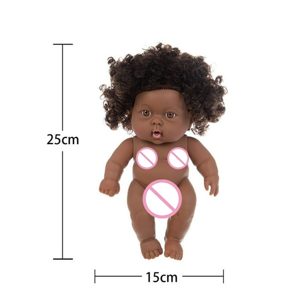 Reborn Black Baby Doll con pelo rizado Vinilo Kid Play House Toy (Q8-006) Ehuebsd libre de BPA