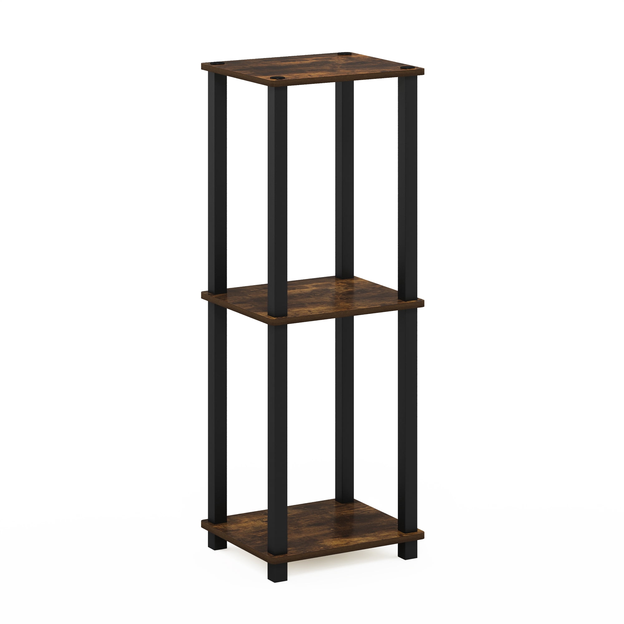 Furinno Simplistic End Table, Small, Set of 2, Amber Pine/Black