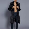 thumbnail image 6 of Miluxas Men's Faux Fur Coat Jacket Winter Warm Thick Coat Outwear Long Parka Overcoat, 6 of 9