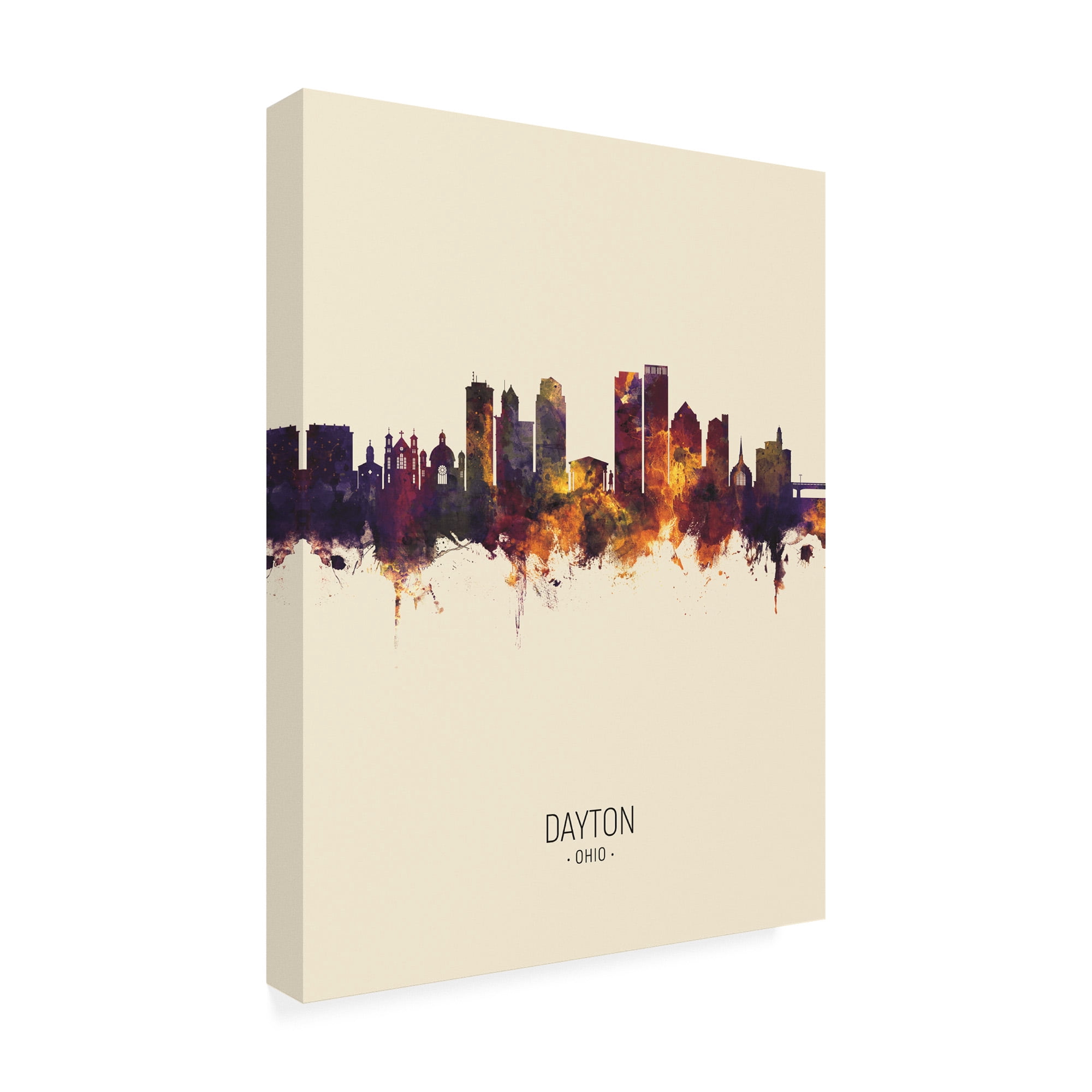 Trademark Fine Art 'Dayton Ohio Skyline Portrait III' Canvas Art by Michael Tompsett