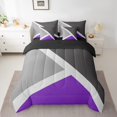 thumbnail image 2 of YST, Purple And Grey, 7 Piece, Patchwork Geometric, 7-Piece, Triangle, Full, 2 of 5