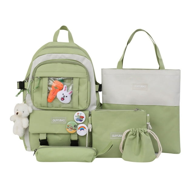 Sac à Dos Scolaire Grande Capacité Sac Messager Trousse à Crayons Sac d'École Sac à Main