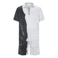 thumbnail image 3 of Fimkaul Mens Summer 2 Piece Outfits Short Sets 3D Suit Shorts Beach Tropical HawaiianSS Body Sports Shorts Suit Sports Suit Short Sleeve Tracksuits White 4XL, 3 of 7
