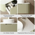 thumbnail image 5 of 24" Floating Bathroom Vanity with Sink, Wall Mounted Bathroom Cabinet with Ultra-Thin Marble Sink and Countertop, Large Drawer for Ample Storage Space, No Assembly Required, Light Green, 5 of 7