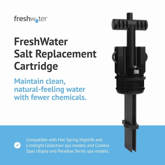 FreshWater Salt System Cartridge - Water Cleaning Replacement Cartridge for Spas & Hot Tubs - Easy Maintenance - Supports Natural-Feeling Water to Help Prevent Dry Eyes & Itchy Skin