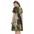 thumbnail image 2 of Bixox Women's Short Sleeve Summer Dress Loose Swing Knee Length Dresses with Pockets-Ferocious Dinosaur, 2 of 7