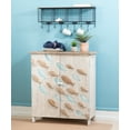 thumbnail image 2 of Surrey 2-Door Coastal Storage Cabinet with Shelves, Natural and Distressed White with Natural and Blue Fish Design, 2 of 15