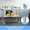 thumbnail image 4 of ROVSUN 36'' x 24'' Stainless Steel Table for Prep with Backsplash & Wheels, 4 of 8