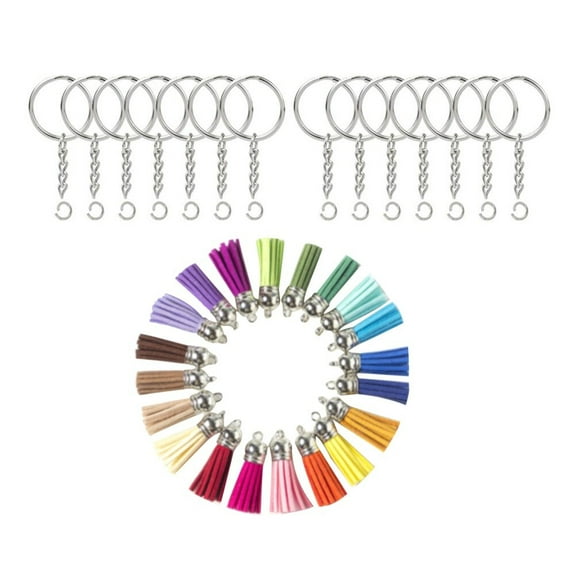FRCOLOR 100 Pcs Tassel Keychain Chains for Crafts Ring Pendant