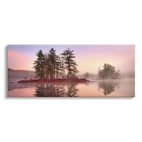 Stupell Industries Lake Island Trees Sunrise Sky Coastal Photography Gallery Wrapped Canvas Print Wall Art