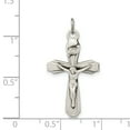 thumbnail image 3 of 925 Sterling Silver Solid Satin Back Oxidized Antiqued INRI Crucifix Pendant Necklace 30x16mm Wide Pendant for Women, 3 of 4