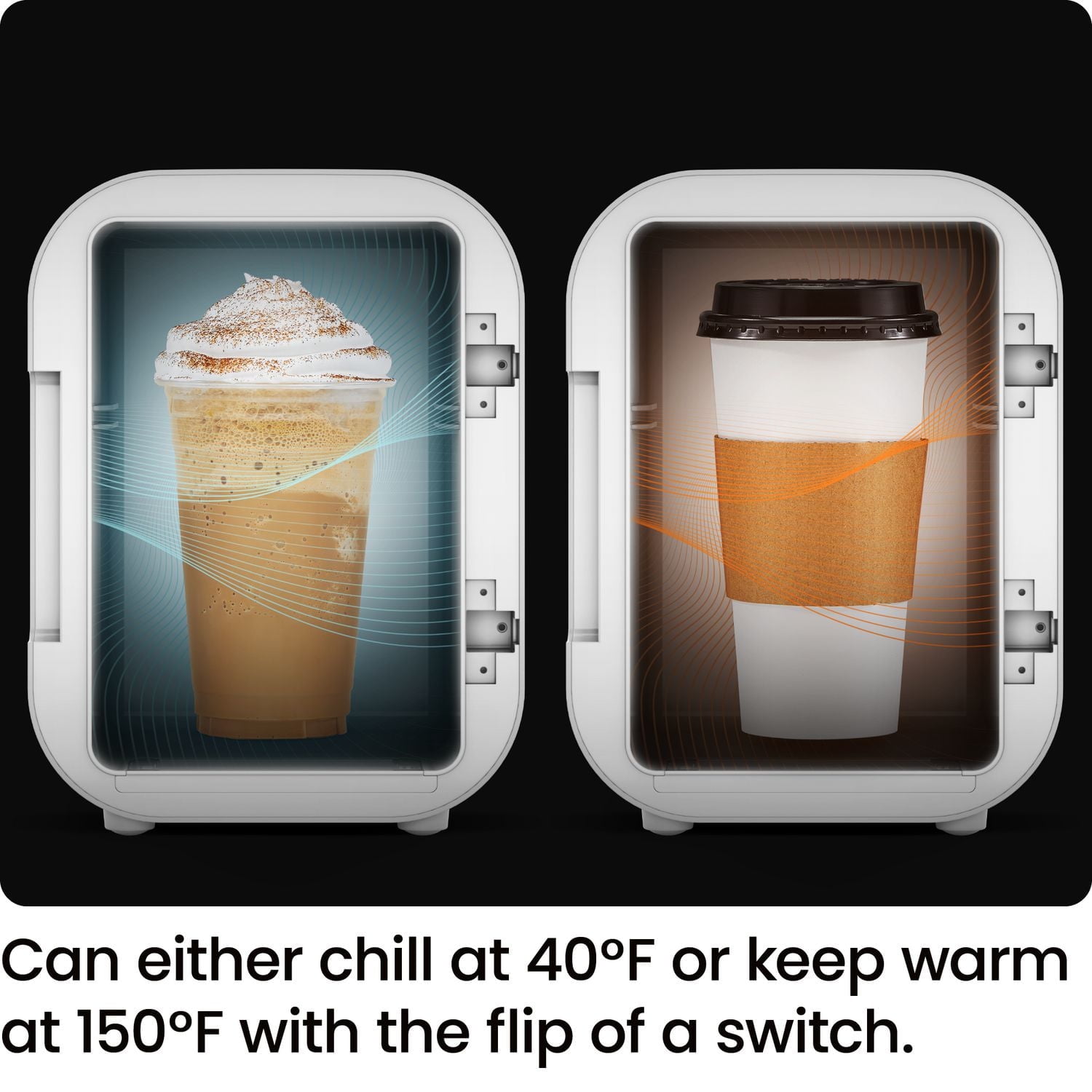 ICEMAN Portable Mini Fridge w/ 6 355 ml (12oz) Can Capacity, Cools and Heats, Car Plug Included - White, New