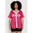 thumbnail image 2 of Womens Plus Size Contrast Trim Faith Graphic Baseball Tee, 2 of 5