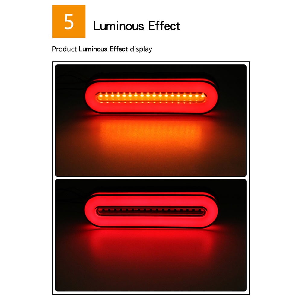 Motorcycle LED Running Brake Stop Turn Signal Tail Light Bar Flowing For ATV UTV