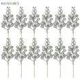 thumbnail image 2 of BadPiggies 36 Pack Glitter Berry Stems, 8 Inch Artificial Christmas Tree Picks Decoration Filler Ornaments DIY Xmas Wreath (Silver), 2 of 7