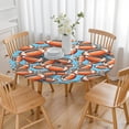 thumbnail image 3 of Football Sticker Pattern Round Fitted Tablecloth with Elastic Edge,Dining Table Cover Waterproof,Outdoor Round Tablecloth for Camping,Dining,Indoor and Outdoor, 3 of 7