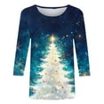 thumbnail image 4 of Abomasnow Plus Size Christmas Shirts for Women Christmas Tree Print T-Shirts Xmas Gifts Long Sleeve Crewneck Pullover Tops S-5XL, 4 of 5