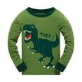 thumbnail image 2 of Toddler Boys Pajamas 100% Cotton Winter Pjs for Boy Jammies T-Rex Dinosaur Sleepwear Clothes Sets(Green Dinosaur-6231 7T), 2 of 7
