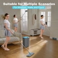 thumbnail image 2 of JOYMOOP Mop and Bucket Set with Wringer, Mops for Floor Cleaning, Wall Mop Cleaner with Long Handle, with 4 Reusable Microfiber Mop Pads - Grey+Cyan Blue, 2 of 9