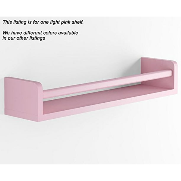 1 Light Pink Baby Nursery Room Wall Shelf Wood 17.5 Inch Ships Fully