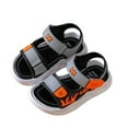 thumbnail image 3 of UngA Boys Sandals Toddler Boys Girls Buckle Sandals Comfort Open Toe Sandal with Adjustable Back Strap Grey,9.5, 3 of 5