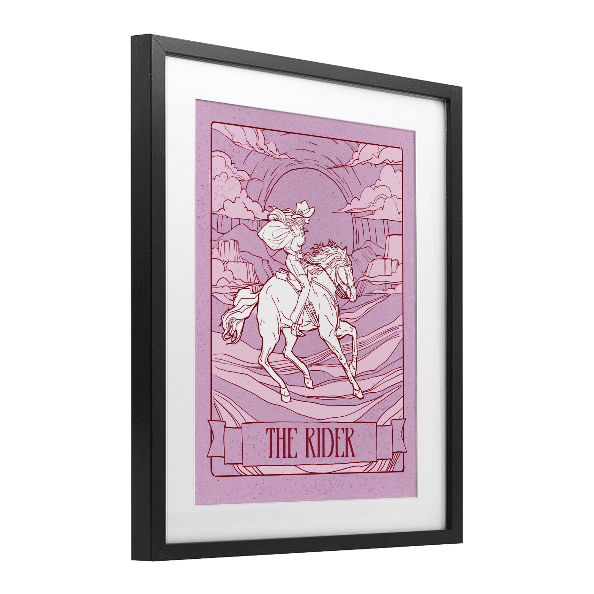 Stupell Industries Cowgirl Rider Tarot Card Black Framed Print Under Glass, design by Ziwei Li