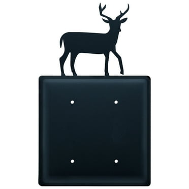 Village Wrought Iron ECC-3 Double Electrical Cover - Deer