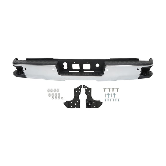 Chrome Rear Bumper Assembly W/ Park For Chevy Silverado GMC Sierra 1500 2014-18