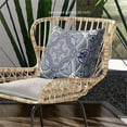 thumbnail image 2 of Lotus Garden Throw Pillow in Gray Blue White 18x18, 2 of 4