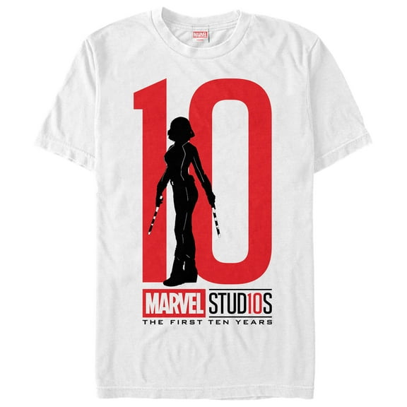 Men's Marvel 10 Anniversary Widow Graphic Tee White Medium