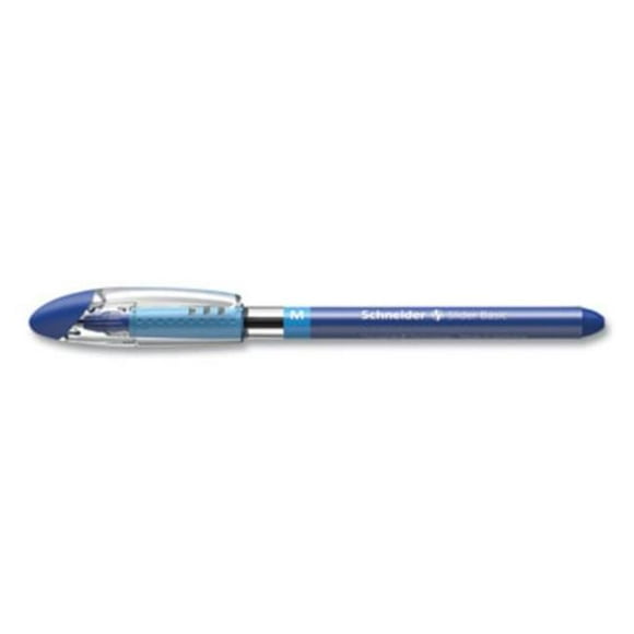 Stride RED151103 0.8mm Schneider Slider Stick Ballpoint Pen&#44; Blue & Silver Barrel - Pack of 10