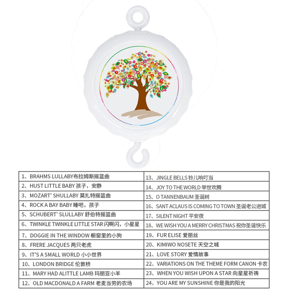 Baby Music Box and Frame Arm Bracket Baby Musical Crib Mobile Toy Nursery Decorations Rhythm Bed Bells Toy