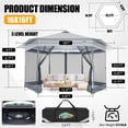 thumbnail image 6 of COBIZI 13x13 Pop-Up Canopy Tent, Gazebo with Mosquito Netting Outdoor Portable Patio Shelter with Carry Bag for Garden, Deck & Backyard, off-white gray, 6 of 8