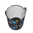 thumbnail image 3 of XMXT Collapsible Laundry Basket, Cartoon Skull Guitar Waterproof Polyester Laundry Hamper, 40L, 3 of 8