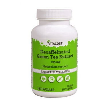 Vitacost Decaffeinated Green Tea Extract 725 mg 100 Capsules