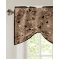 thumbnail image 2 of Tie Up Valance Curtain for Kitchen,Farmhouse Coffee Time Text Rod Pocket Short Curtains Adjustable Tie-Up Shade Valances,Country Vintage Brown Window Treatment for Bathroom Living Room Bedroom, 2 of 8
