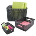 thumbnail image 3 of Advantus Weave Bins 13 7/8 x 10 1/2 x 4 3/4 Plastic Black 2 Bins 40327, 3 of 4