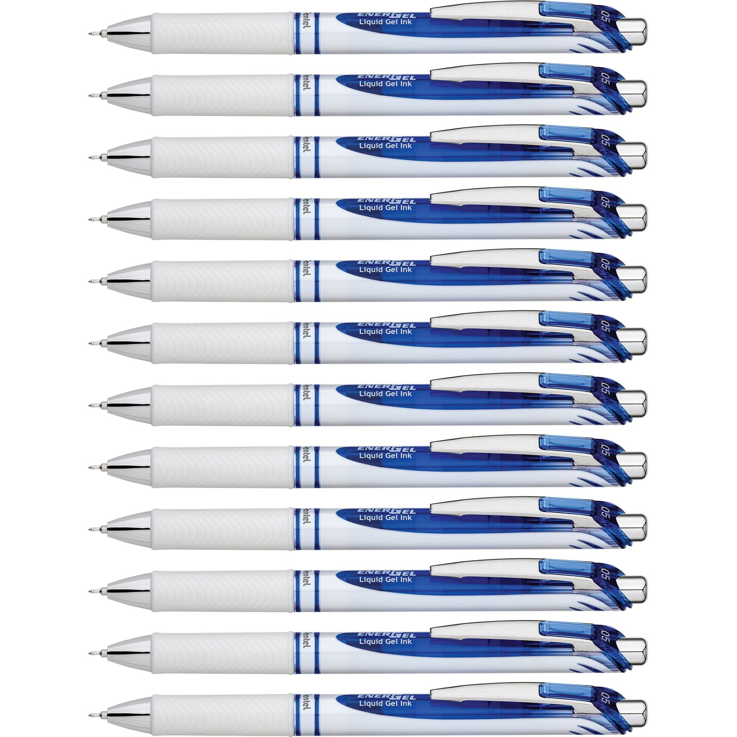 Pentel Gel Pen Retractable/Refillable Needle Tip 0.5mm 12/DZ BE Ink BLN75PWCDZ