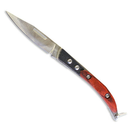 4-3/4 Inch Pocket Knife - Woodgrain & Rubberized Handle (ToolUSA: