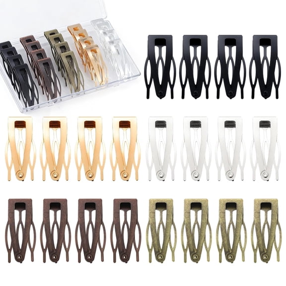 BZCOE 20 Pcs Metal Snap Hair Clips, Hair Barrettes Accessories for Women and Girls, Small Flat Hair Clips for Styling Short Thin Hair, Holiday Or Birthday Gifts - 5 Matte Colors with Storage Box