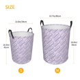 thumbnail image 5 of LNWH Laundry Basket, Light Purple Stripes Pattern Foldable Laundry Hamper With Handles Waterproof, Small, 5 of 8