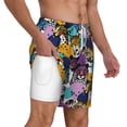 thumbnail image 3 of Picia Retro Panther pattern Mens Swim Trunks with Compression Liner Stretch Beach Shorts Quick Dry with Zipper Pockets No-Chafing Board Shorts-XX-Large, 3 of 9